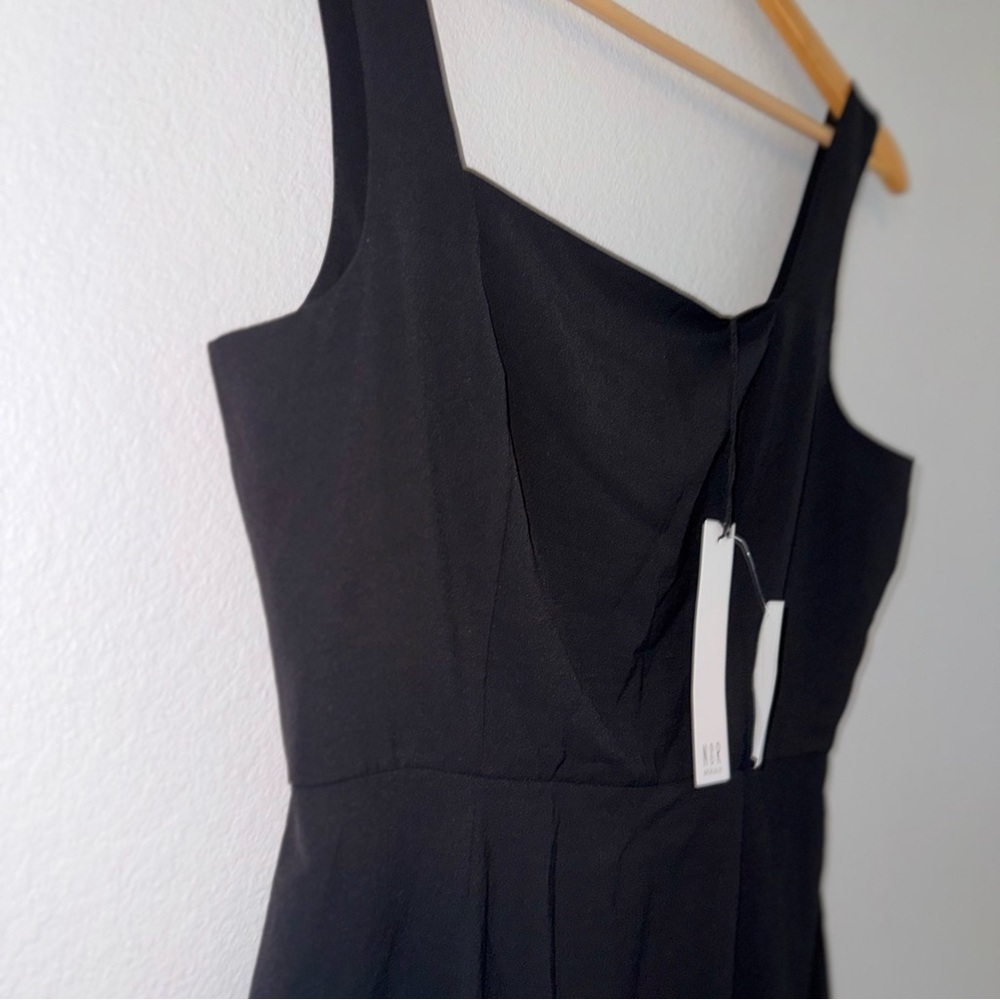 New NSR Black Midi Dress with Slit Small - Picture 4 of 10